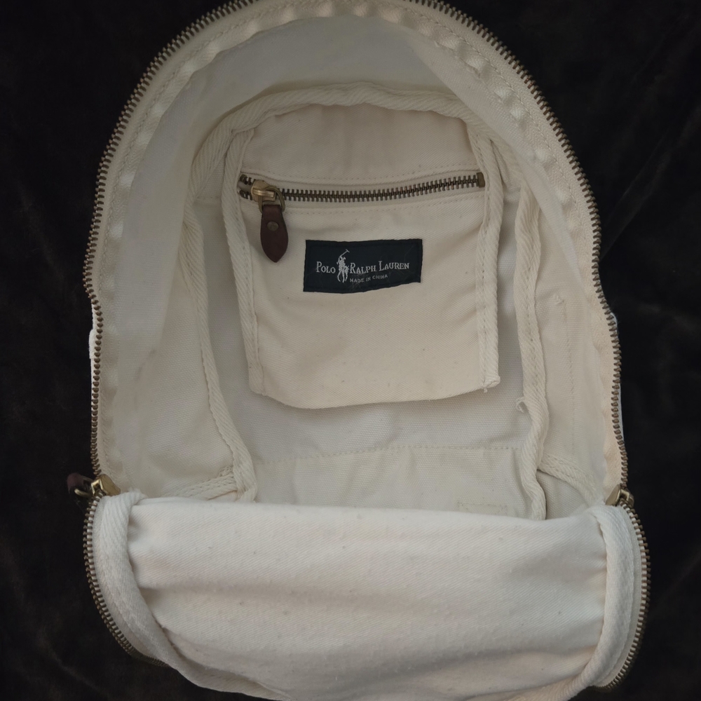 Polo Ralph Lauren Cream Canvas Backpack - Picture 8 of 13